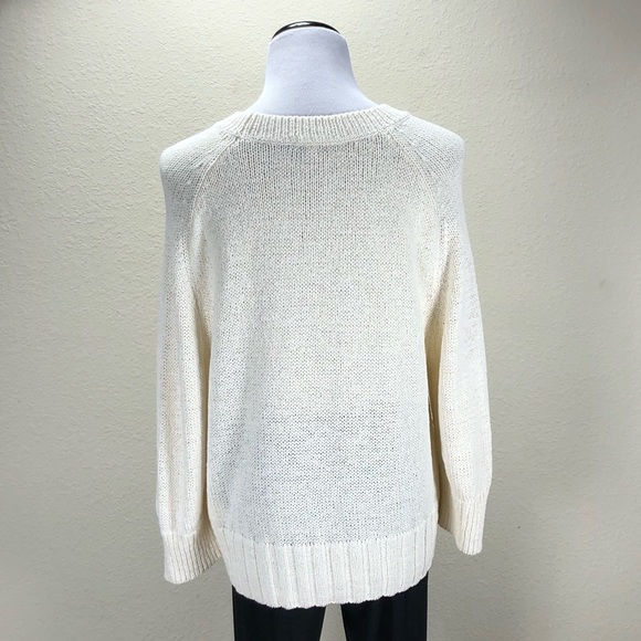 Gap Cream 3/4 Sleeve Loose Fitting Sweater - Picture 3 of 5
